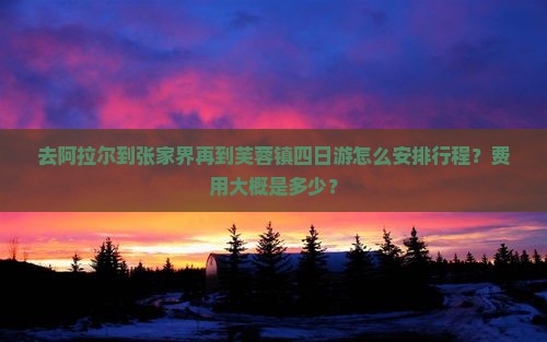 去阿拉尔到张家界再到芙蓉镇四日游怎么安排行程？费用大概是多少？