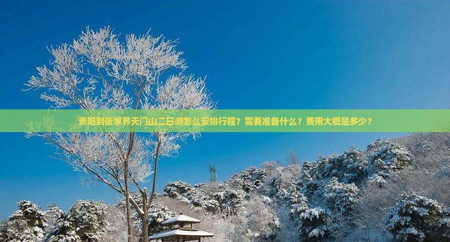 贵阳到张家界天门山二日游怎么安排行程？需要准备什么？费用大概是多少？