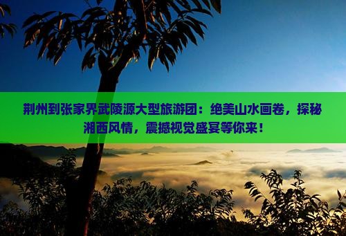 荆州到张家界武陵源大型旅游团