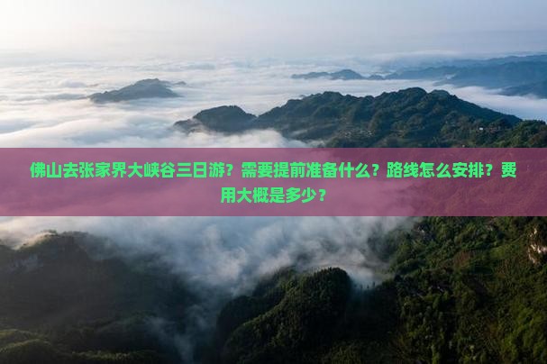 佛山去张家界大峡谷三日游