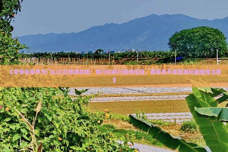 《冬季张家界天门山三日旅游攻略：旅行社航行路线信息，看看冬天哪里游玩最值得注意》