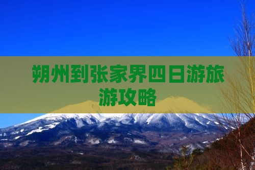 朔州到张家界四日游旅游攻略