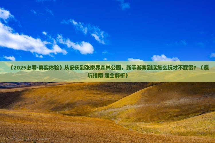 安庆到张家界森林公园必去地