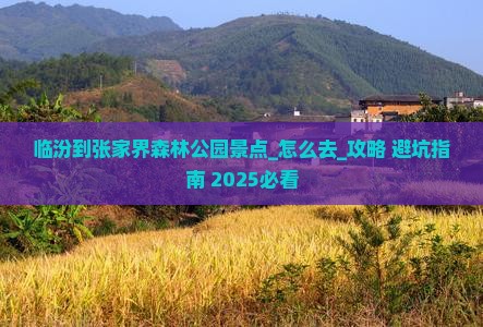 临汾到张家界森林公园景点