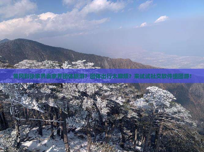 黄冈到张家界袁家界团体旅游？团体出行太麻烦？来试试社交软件组团游！