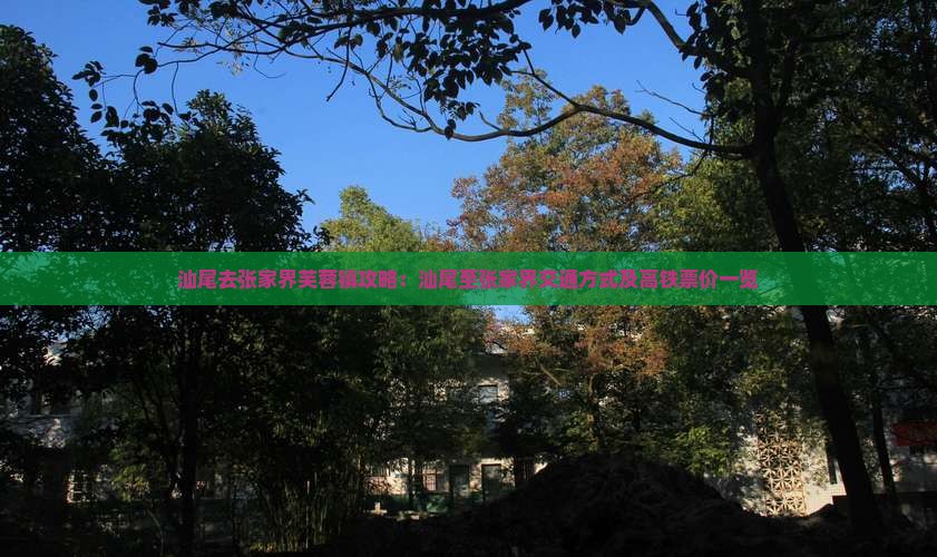 汕尾去张家界芙蓉镇攻略：汕尾至张家界交通方式及高铁票价一览