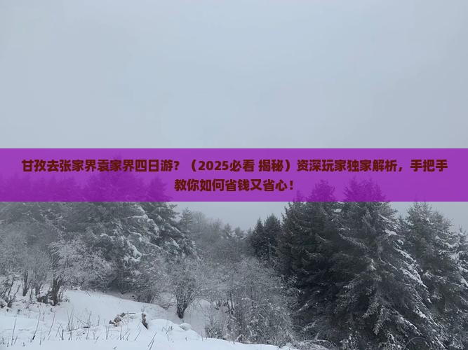 甘孜去张家界袁家界四日游