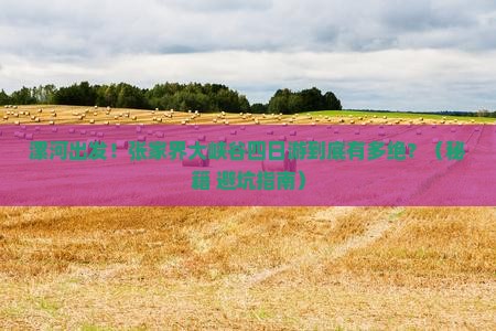 漯河去张家界大峡谷四日游