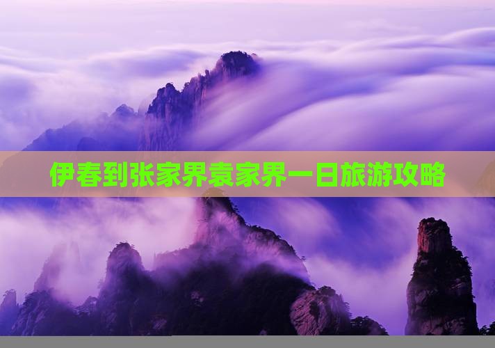 伊春到张家界袁家界一日