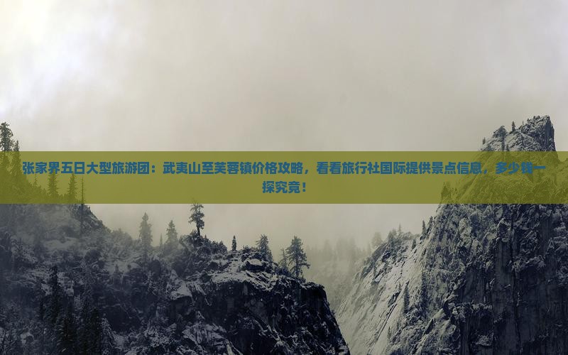张家界五日大型旅游团：武夷山至芙蓉镇价格攻略，看看旅行社国际提供景点信息，多少钱一探究竟！
