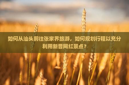 如何从汕头前往张家界旅游，如何规划行程以充分利用新晋网红景点？