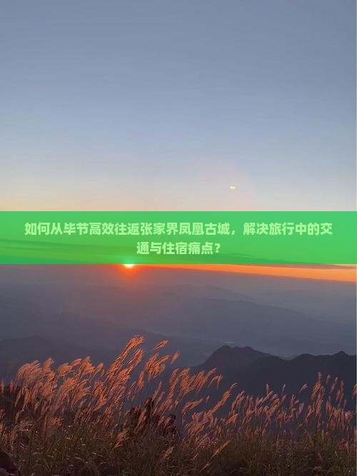 如何从毕节高效往返张家界凤凰古城，解决旅行中的交通与住宿痛点？