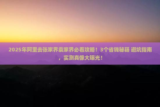 阿里去张家界袁家界攻略