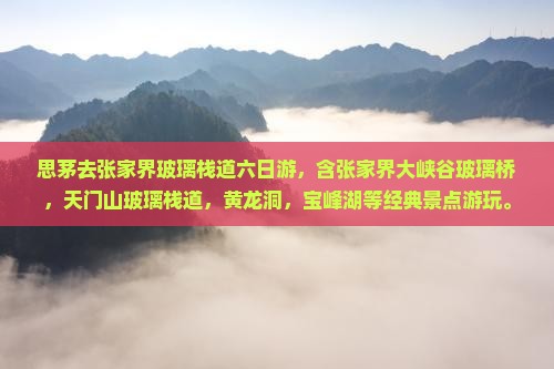 思茅去张家界玻璃栈道六日游