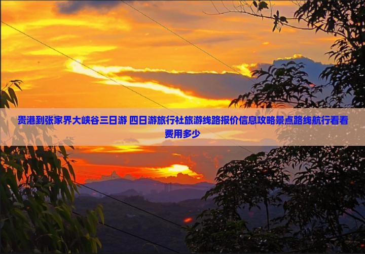 贵港到张家界大峡谷三日游+四日游旅行社旅游线路报价信息攻略景点路线航行看看费用多少