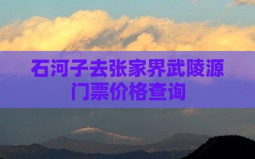 石河子去张家界武陵源门票价格查询