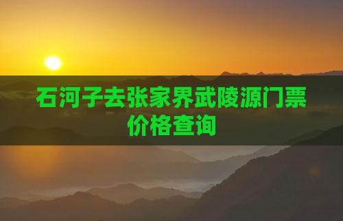 石河子去张家界武陵源门票价格查询