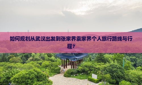 如何规划从武汉出发到张家界袁家界个人旅行路线与行程？