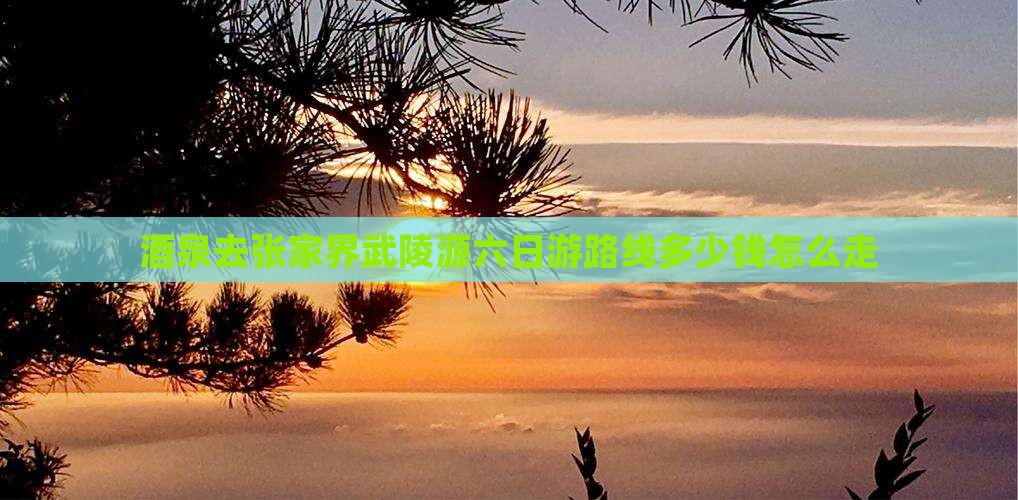 酒泉去张家界武陵源六日游路线多少钱怎么走