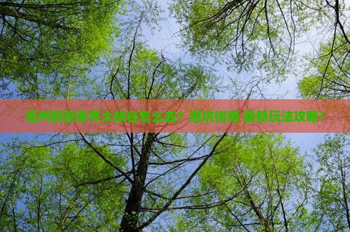 福州到张家界大峡谷攻略