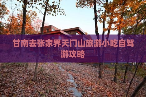甘南去张家界天门山旅游小吃自驾游攻略