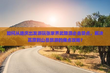如何从迪庆出发游玩张家界武陵源必去景点，解决高原到山岳旅游的痛点攻略？