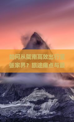 如何从陇南高效出行至张家界？旅途痛点与最新攻略！