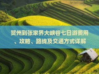 贺州到张家界大峡谷七日游费用、攻略、路线及交通方式详解