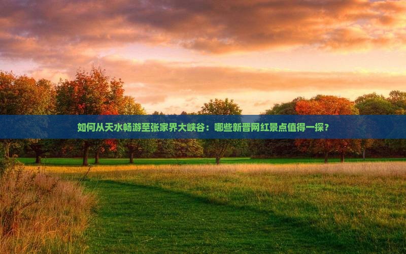 如何从天水畅游至张家界大峡谷：哪些新晋网红景点值得一探？