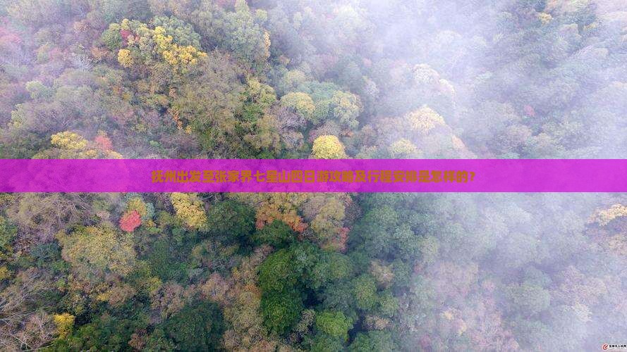 抚州出发至张家界七星山四日游攻略及行程安排是怎样的？