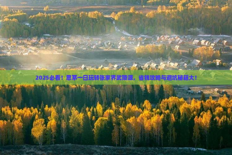 思茅去张家界武陵源一日