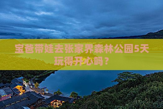 宝爸带娃去张家界森林公园5天玩得开心吗？