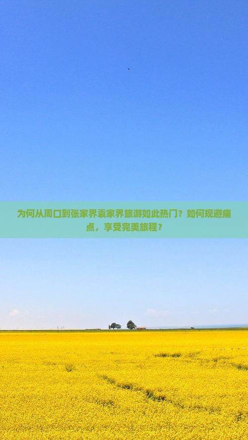 为何从周口到张家界袁家界旅游如此热门？如何规避痛点，享受完美旅程？