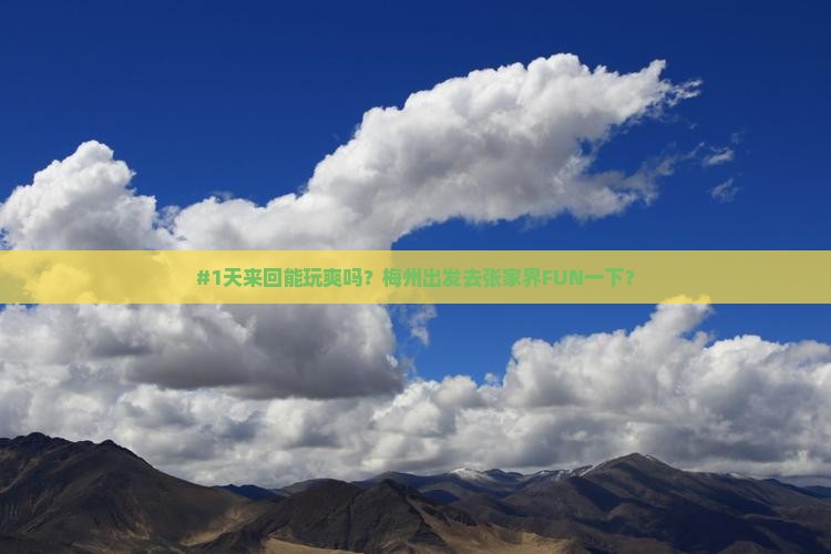 #1天来回能玩爽吗？梅州出发去张家界FUN一下？