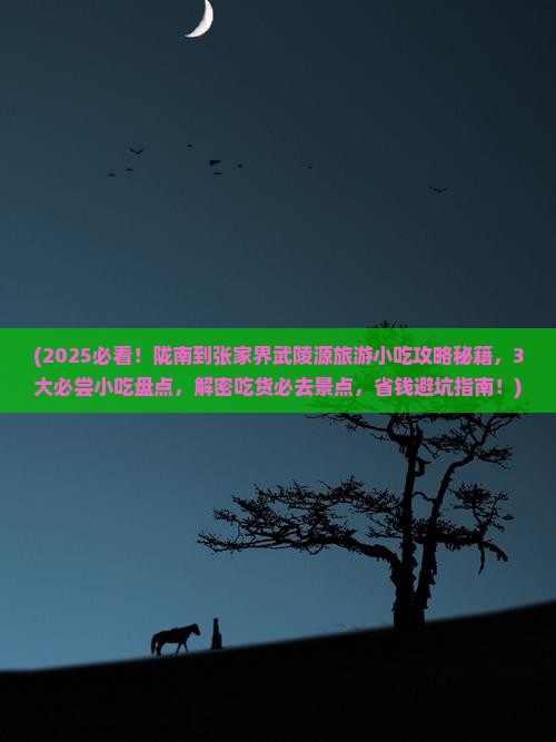 陇南到张家界武陵源旅游小吃