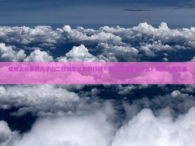 陇南去张家界天子山二日游怎么安排行程？需要提前准备什么？费用大概是多少？