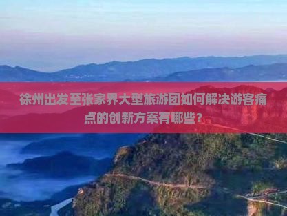 徐州出发至张家界大型旅游团如何解决游客痛点的创新方案有哪些？
