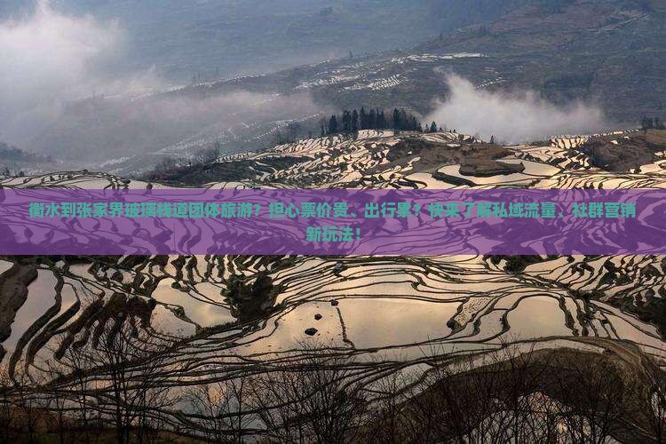 衡水到张家界玻璃栈道团体旅游？担心票价贵、出行累？快来了解私域流量、社群营销新玩法！