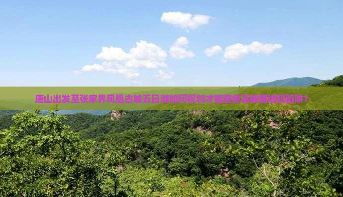 唐山出发至张家界凤凰古城五日游如何规划才能避免高峰拥堵和陷阱？