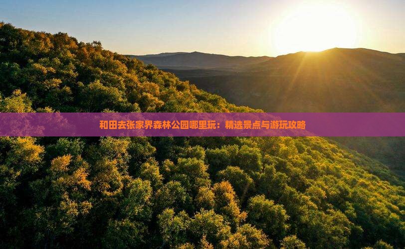 和田去张家界森林公园哪里玩：精选景点与游玩攻略