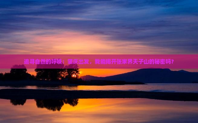 追寻自然的呼唤：肇庆出发，我能揭开张家界天子山的秘密吗？