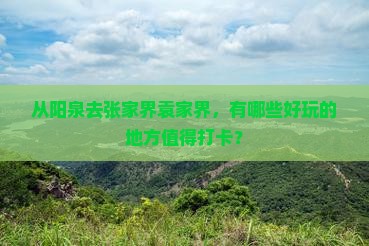 从阳泉去张家界袁家界，有哪些好玩的地方值得打卡？