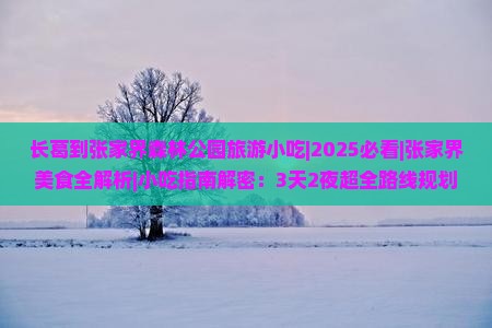 长葛到张家界森林公园旅游小吃