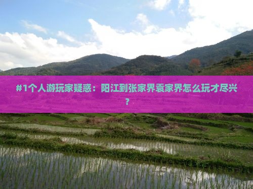 #1个人游玩家疑惑：阳江到张家界袁家界怎么玩才尽兴？