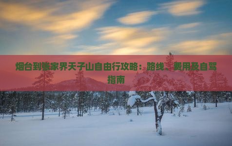烟台到张家界天子山自由行攻略：路线、费用及自驾指南