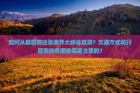 如何从朝阳前往张家界大峡谷旅游？交通方式和行程安排有哪些需要注意的？