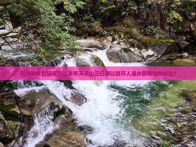 鄂州游客如何规划张家界天子山三日游以避开人潮并获得独特体验？