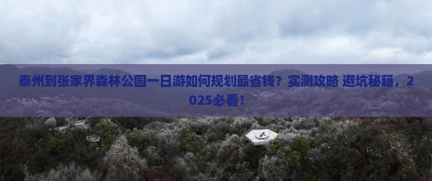 泰州到张家界森林公园一日