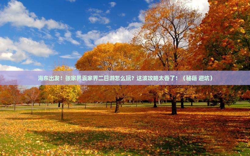 海东到张家界袁家界二日游