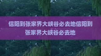 信阳到张家界大峡谷必去地